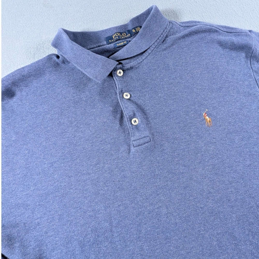 Polo Ralph Lauren Polo Shirt Mens XL‎ Blue Classic Fit Short Sleeve Logo